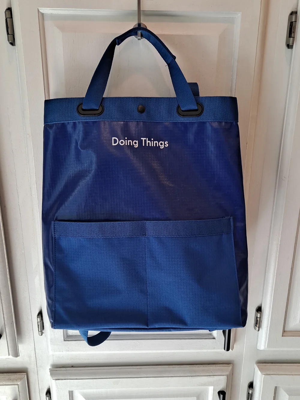 Outdoor Voices Blue 'Doing Things' Tote-Style Backpack Durable Weather Resistant